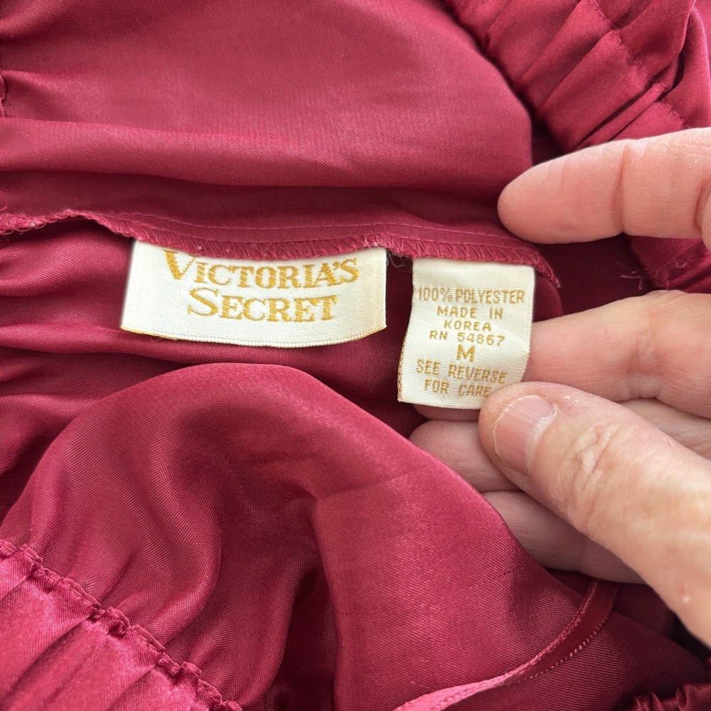 Victorias Secret 90s Gold Label Pajama‎ Set Floral Paisley Size M Valentine Luxe - Picture 12 of 15